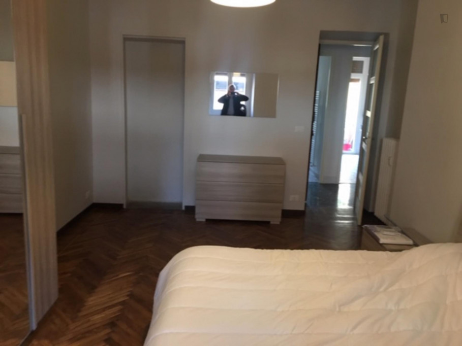 Multiple beds bedroom, with private bathroom and balcony, in 3-bedroom apartment