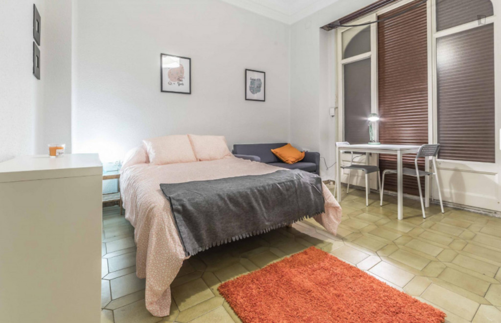 Lovely double bedroom in a 5-bedroom flat, in proximity to the Estació del Nord train