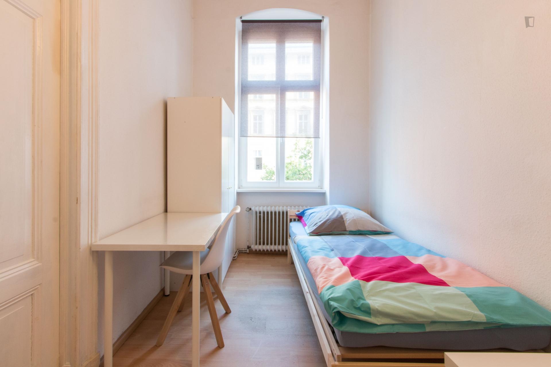 Bed in cozy double bedroom in Tiergarten, Berlin | Student Accommodation